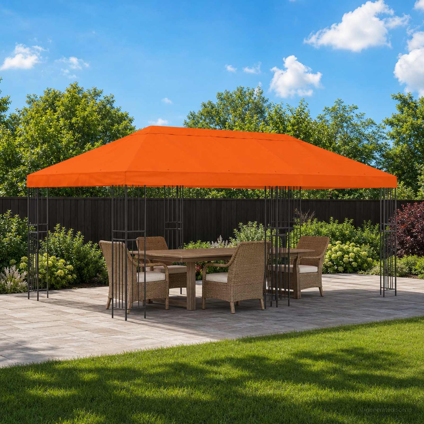 vidaXL Garden Gazebo 6 x 3 m Orange Polyester and Steel 190 gsm 1