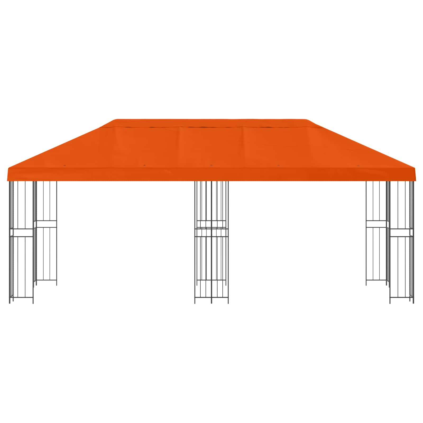vidaXL Garden Gazebo 6 x 3 m Orange Polyester and Steel 190 gsm 3