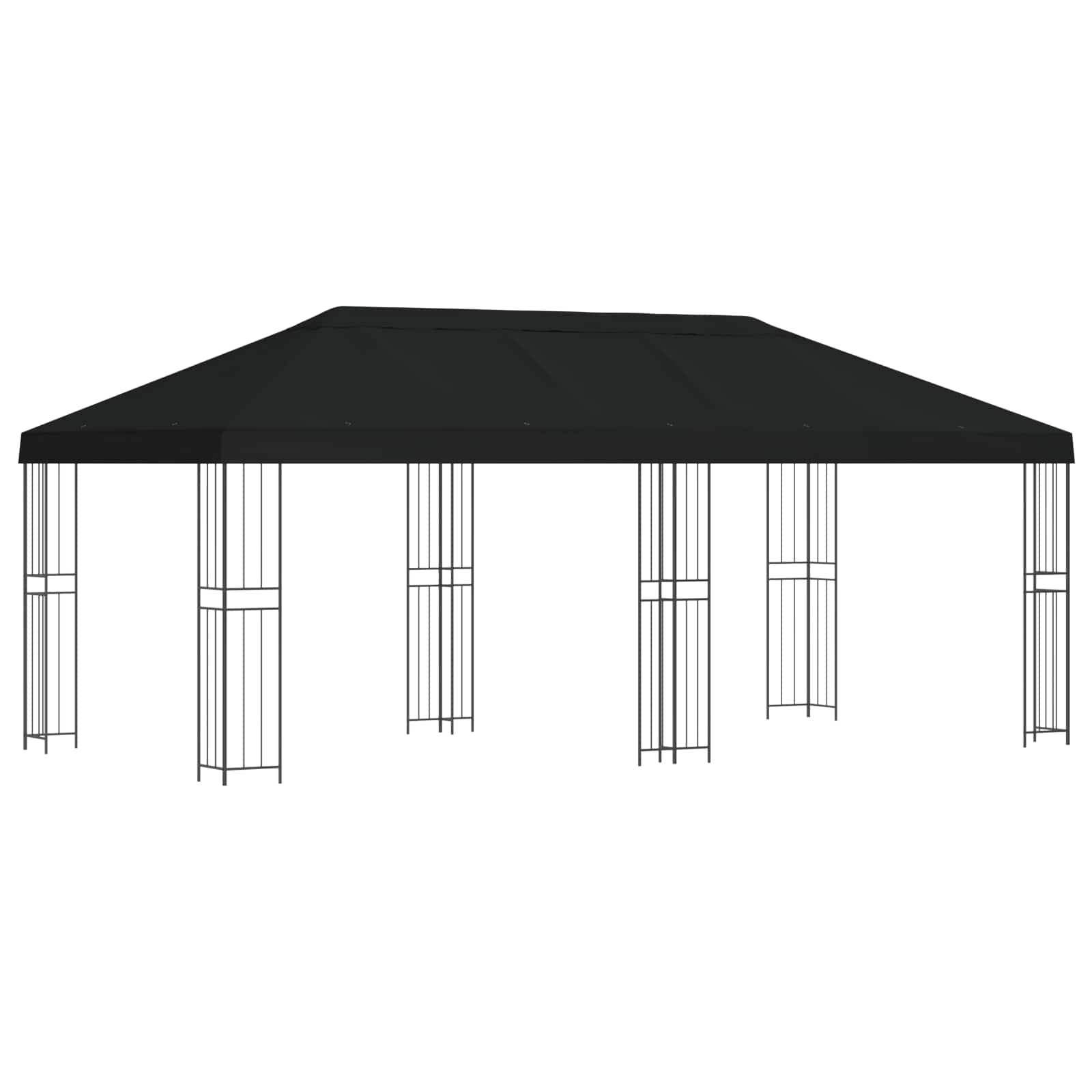 vidaXL Garden Gazebo 6 x 3 m Black Polyester and Steel 190 gsm 2