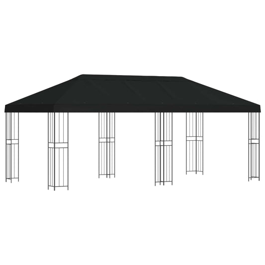 vidaXL Garden Gazebo 6 x 3 m Black Polyester and Steel 190 gsm 2