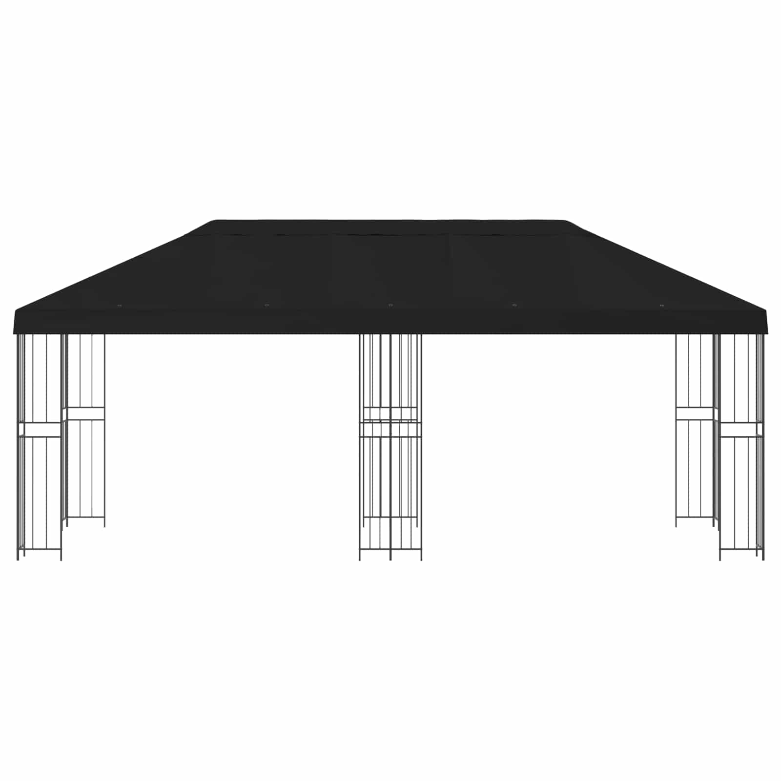 vidaXL Garden Gazebo 6 x 3 m Black Polyester and Steel 190 gsm 3