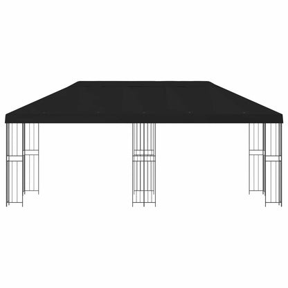 vidaXL Garden Gazebo 6 x 3 m Black Polyester and Steel 190 gsm 3