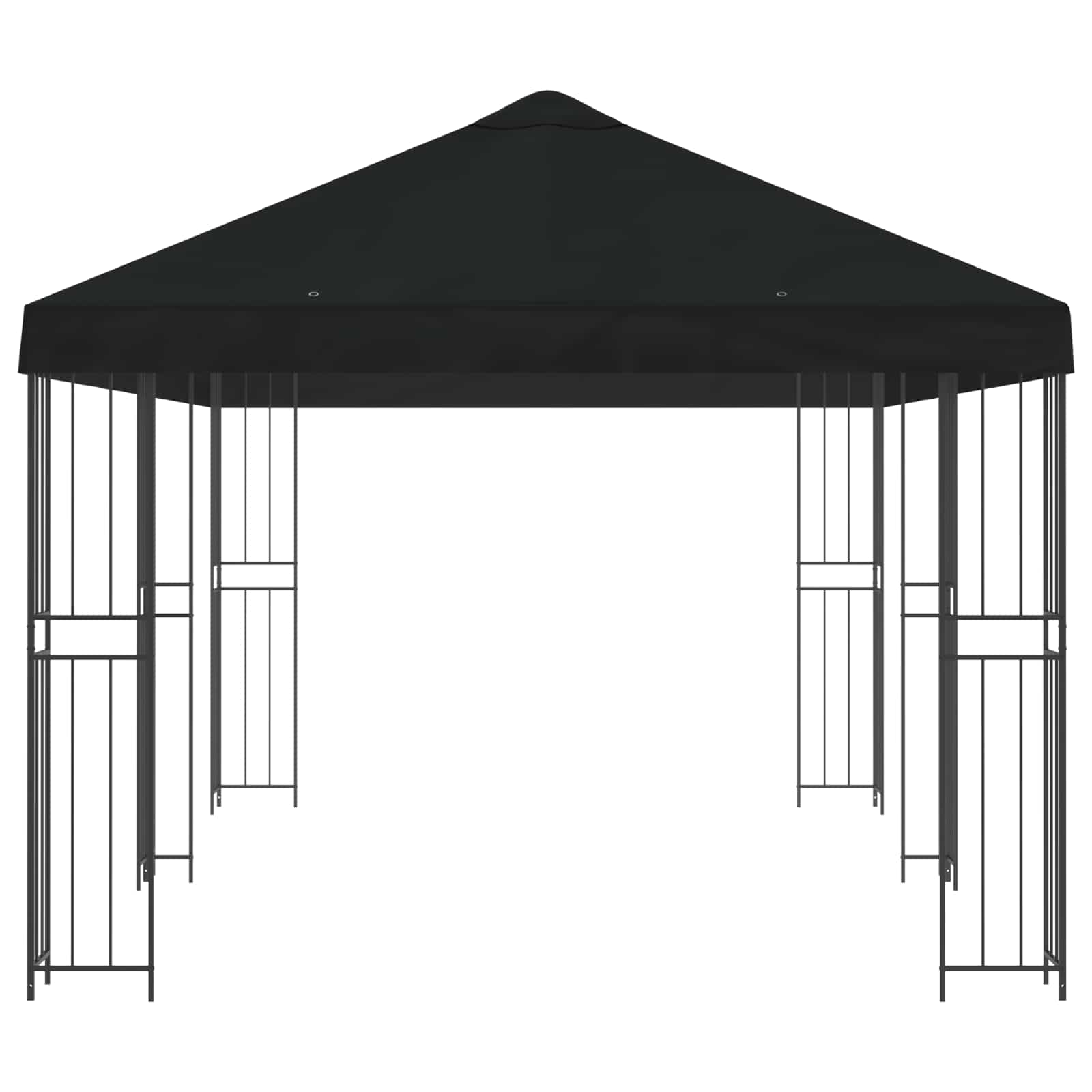 vidaXL Garden Gazebo 6 x 3 m Black Polyester and Steel 190 gsm 4