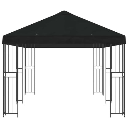 vidaXL Garden Gazebo 6 x 3 m Black Polyester and Steel 190 gsm 4