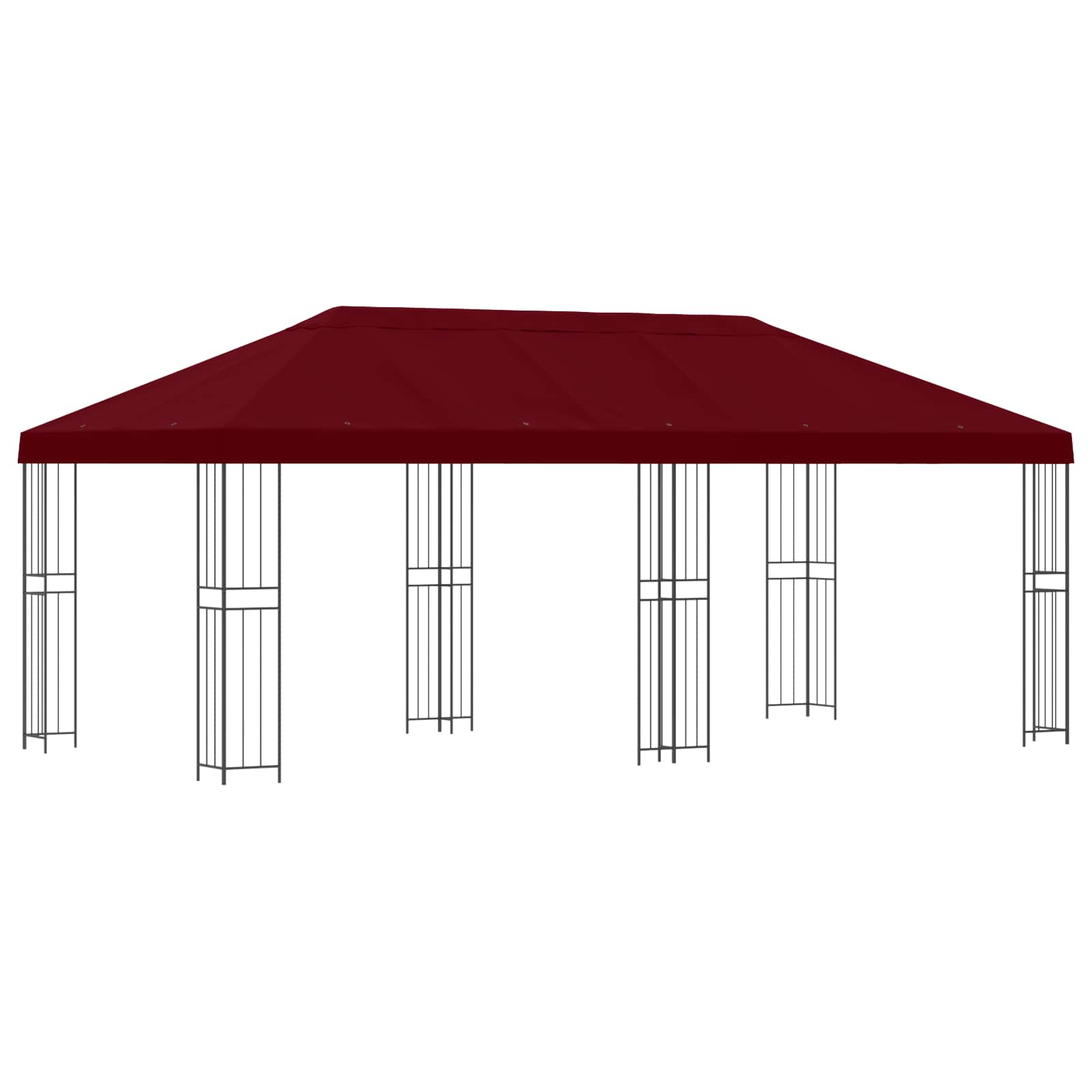 vidaXL Garden Gazebo 6 x 3 m Burgundy Polyester and Steel 190 gsm 2