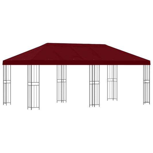 vidaXL Garden Gazebo 6 x 3 m Burgundy Polyester and Steel 190 gsm 2