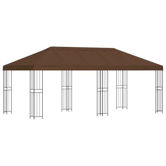 vidaXL Garden Gazebo 6 x 3 m Brown Polyester and Steel 190 gsm 2