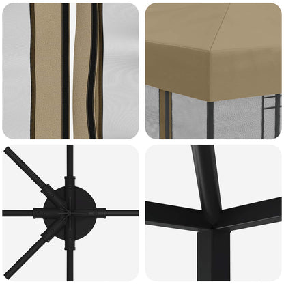 vidaXL 6 x 3 m Beige Polyester and Steel 190 gsm 5