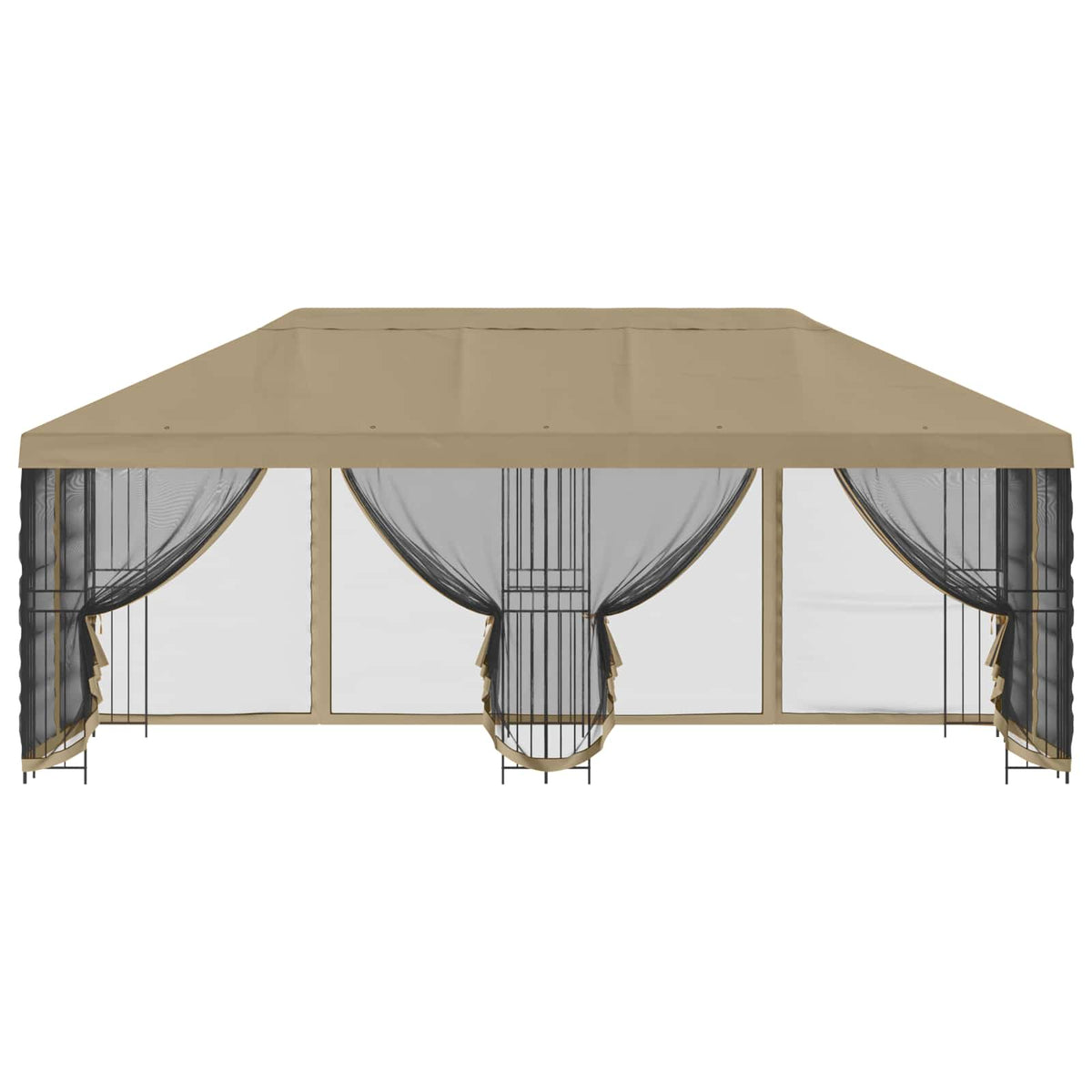 vidaXL 6 x 3 m Beige Polyester and Steel 190 gsm 3