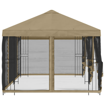 vidaXL 6 x 3 m Beige Polyester and Steel 190 gsm 4