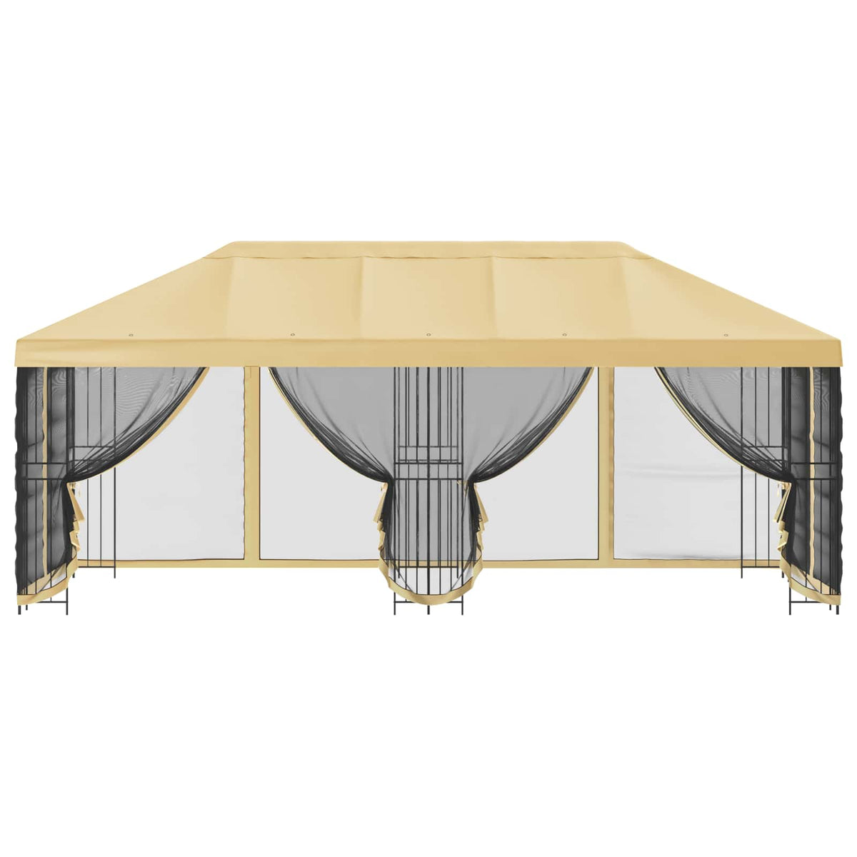 vidaXL 6 x 3 m Cream Polyester and Steel 190 gsm 3