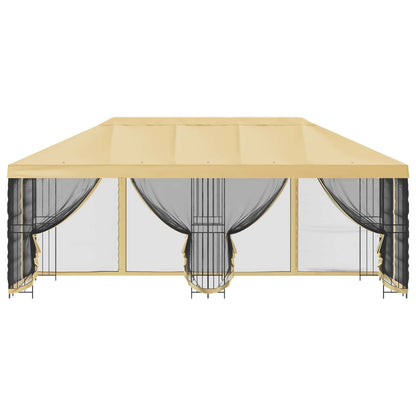 vidaXL 6 x 3 m Cream Polyester and Steel 190 gsm 3