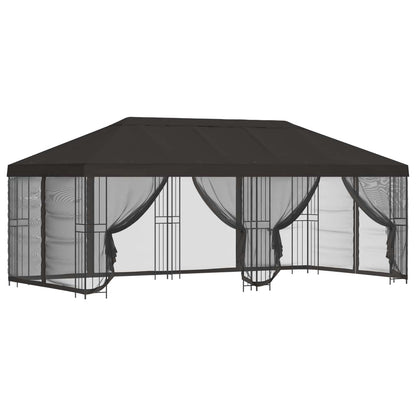 vidaXL Garden Gazebo with Sidewalls 6 x 3 m Anthracite 2