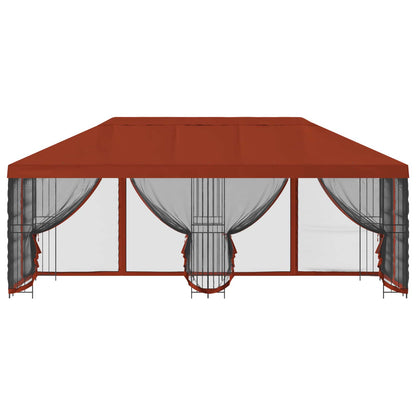 vidaXL Garden Gazebo with Sidewalls 6 x 3 m Terracotta 3
