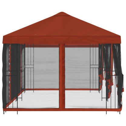 vidaXL Garden Gazebo with Sidewalls 6 x 3 m Terracotta 4