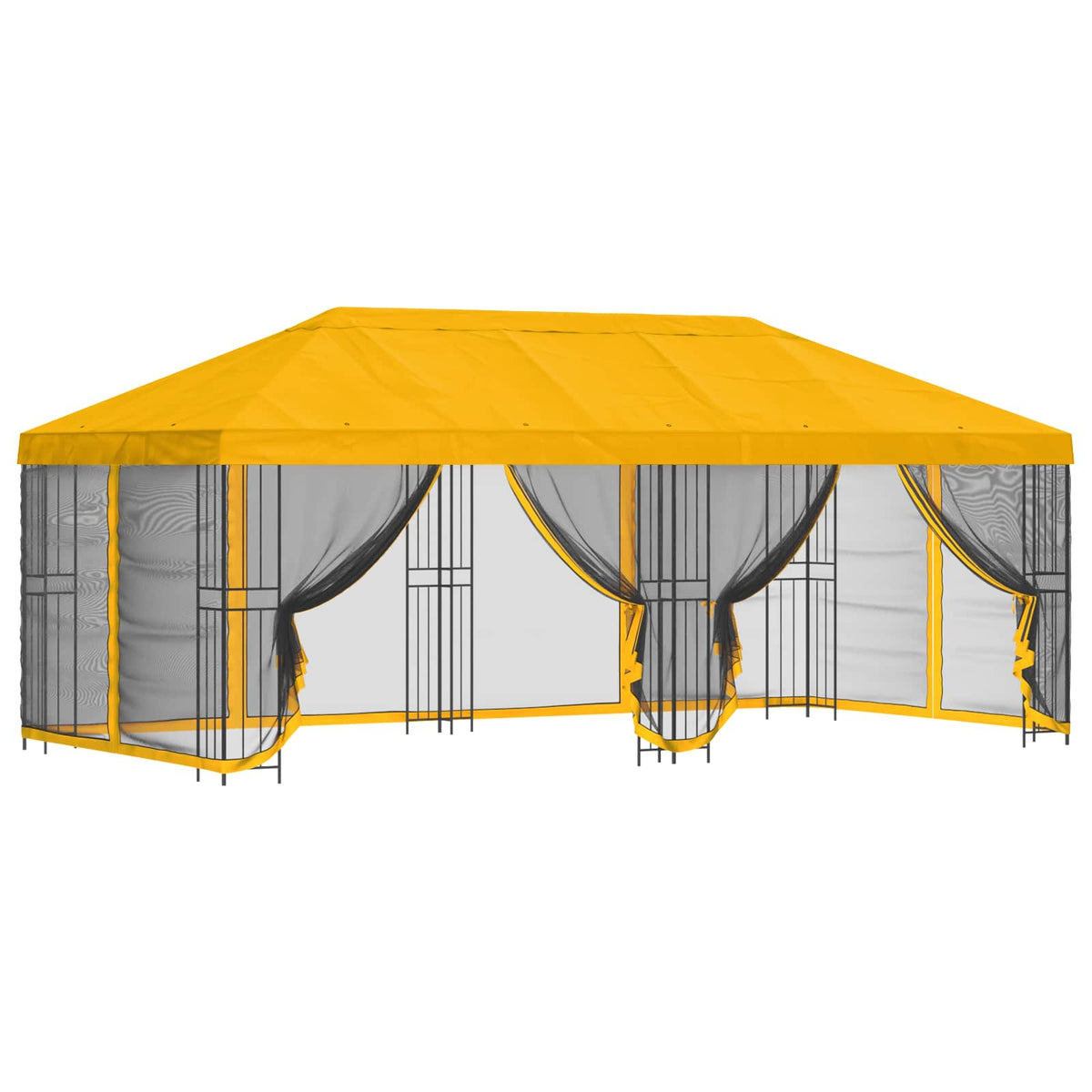 vidaXL 6 x 3 m Yellow Polyester and Steel 190 gsm 2