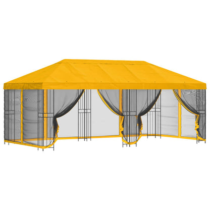 vidaXL 6 x 3 m Yellow Polyester and Steel 190 gsm 2