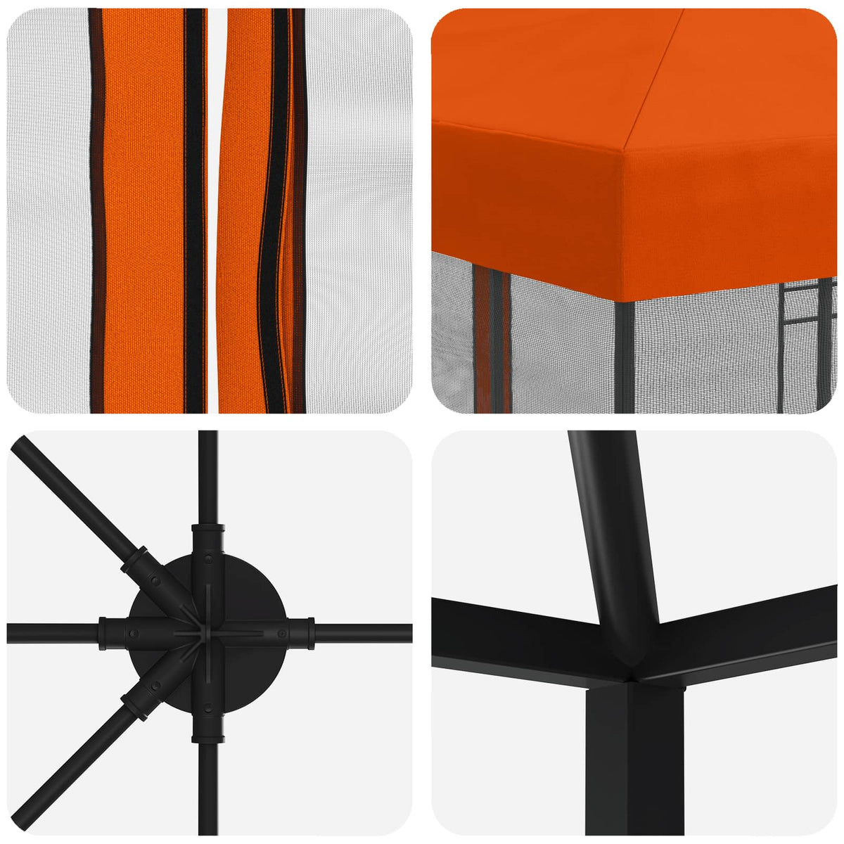 vidaXL Garden Gazebo with Sidewalls 6 x 3 m Orange Polyester and Steel 5