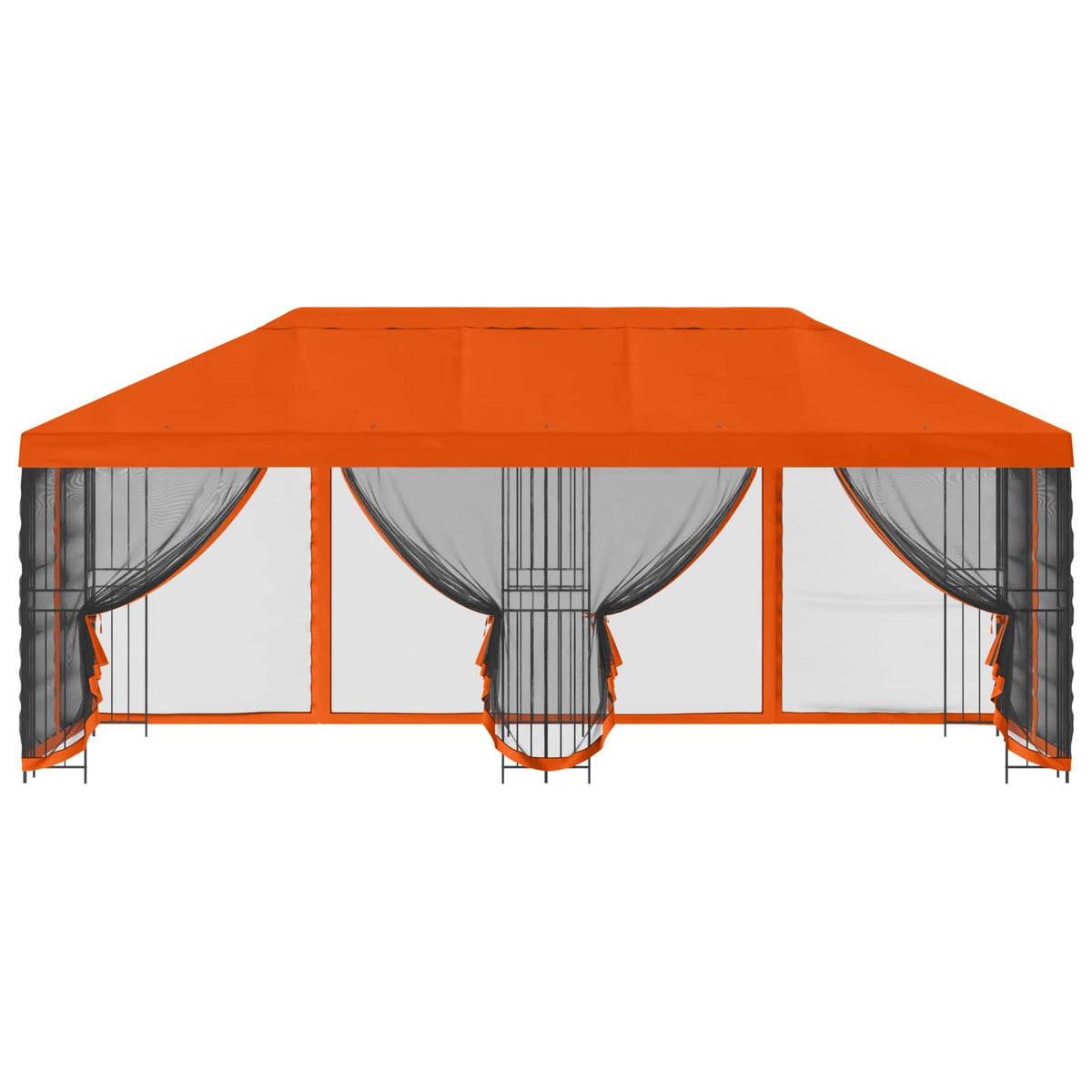 vidaXL Garden Gazebo with Sidewalls 6 x 3 m Orange Polyester and Steel 3