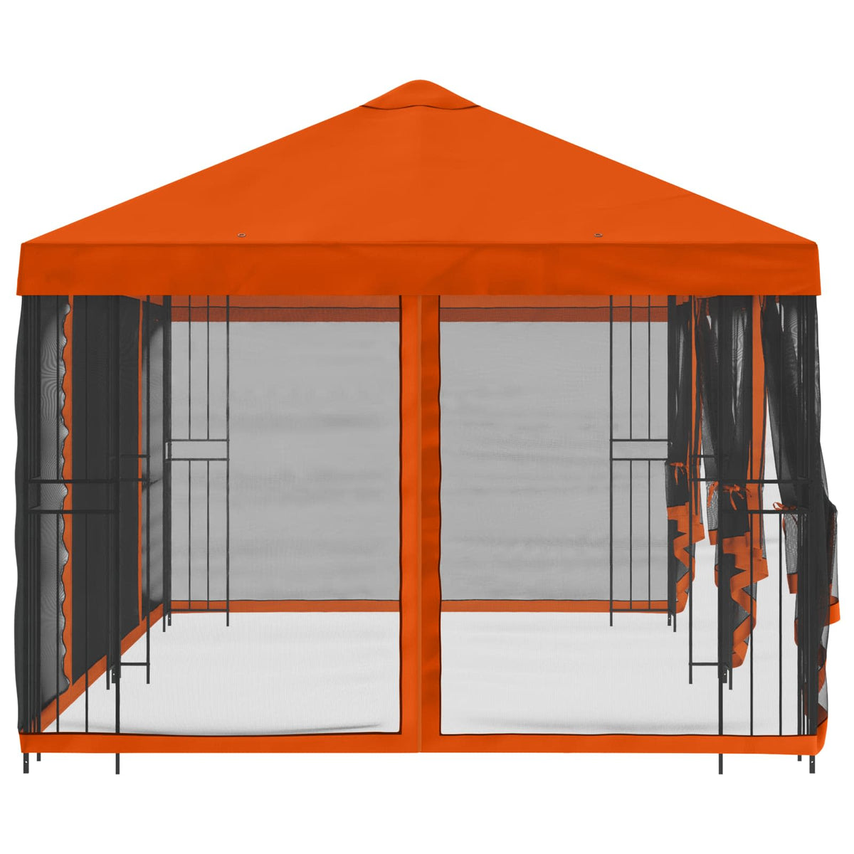 vidaXL Garden Gazebo with Sidewalls 6 x 3 m Orange Polyester and Steel 4
