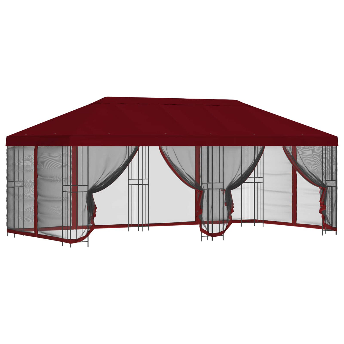 vidaXL Garden Gazebo with Sidewalls 6 x 3 m Burgundy 2
