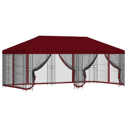 vidaXL Garden Gazebo with Sidewalls 6 x 3 m Burgundy 2