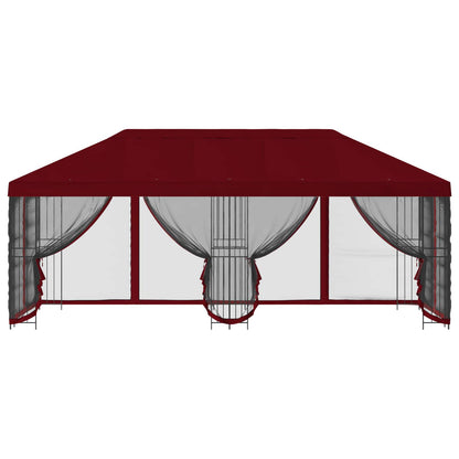 vidaXL Garden Gazebo with Sidewalls 6 x 3 m Burgundy 3