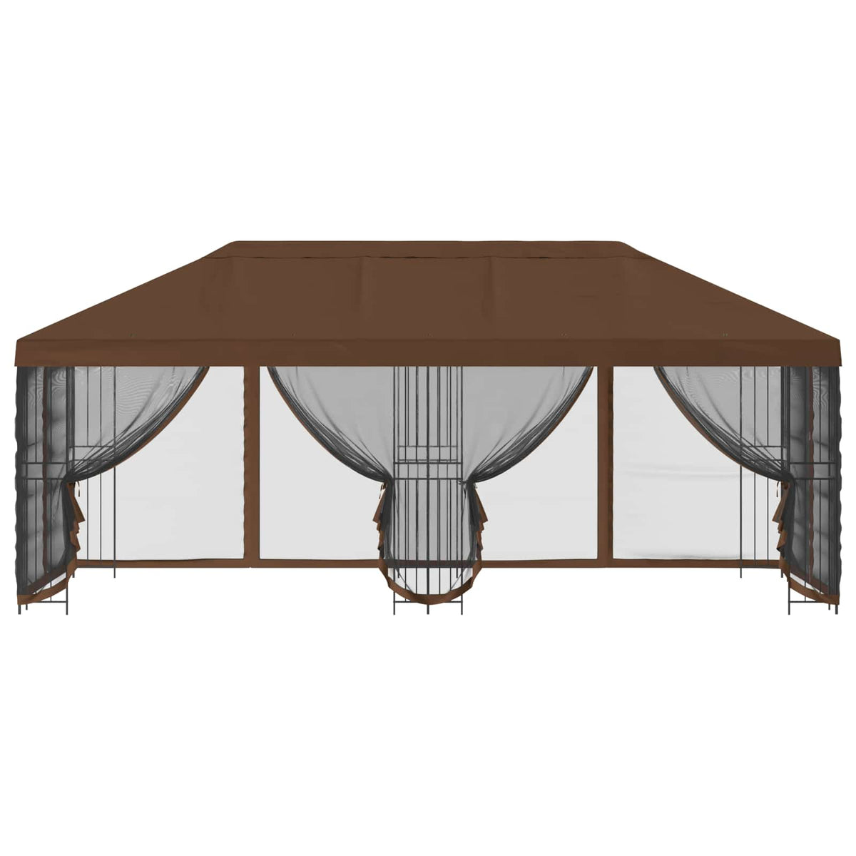 vidaXL 6 x 3 m Brown Polyester and Steel 190 gsm 3