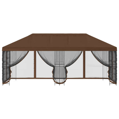 vidaXL 6 x 3 m Brown Polyester and Steel 190 gsm 3