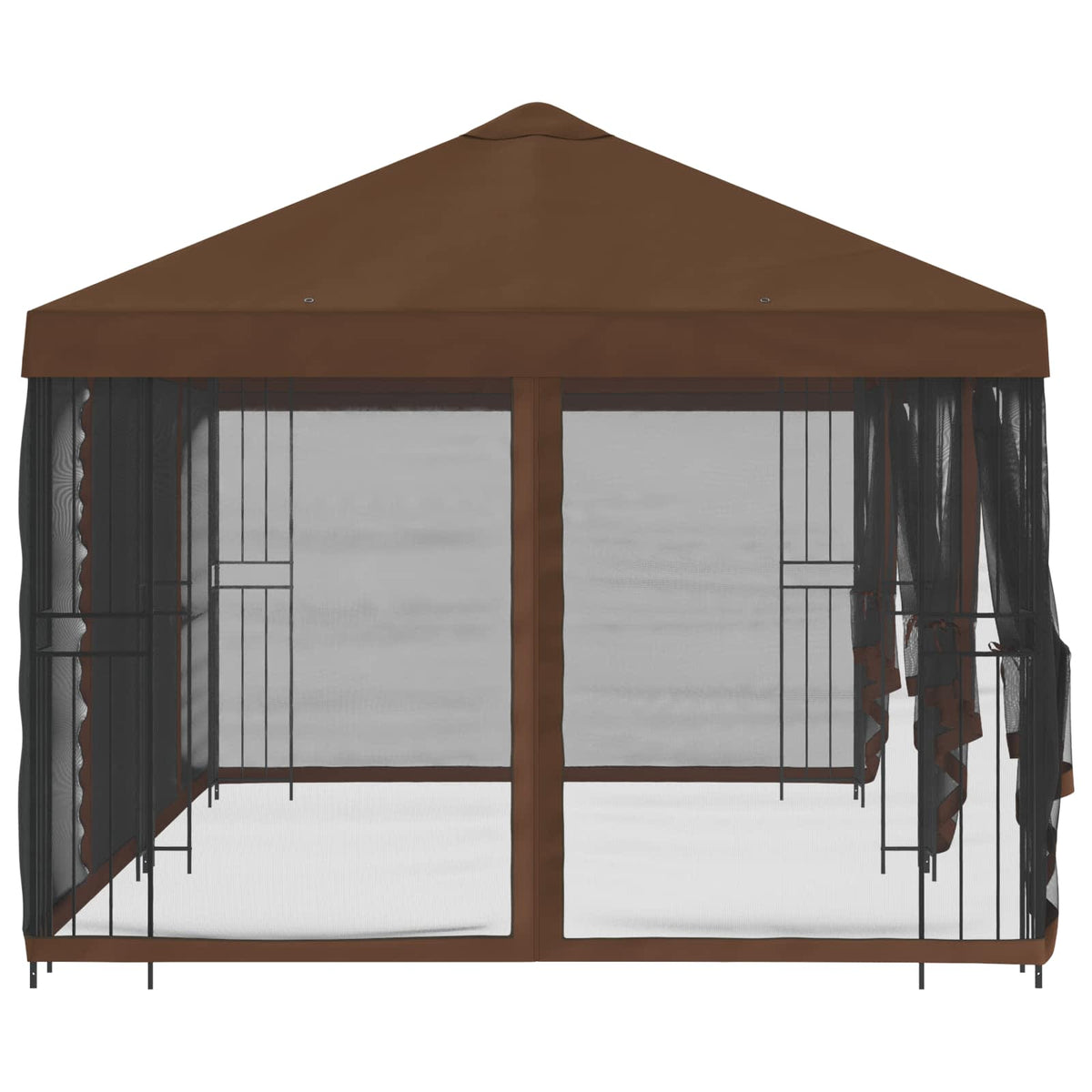 vidaXL 6 x 3 m Brown Polyester and Steel 190 gsm 4