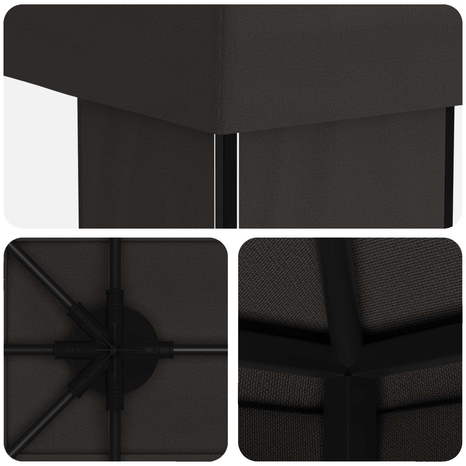vidaXL Garden Gazebo 6 x 3 m Anthracite Polyester and Steel 190 gsm 5