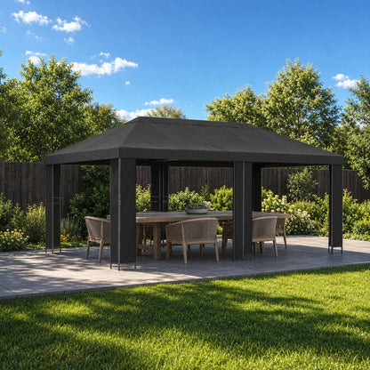 vidaXL Garden Gazebo 6 x 3 m Anthracite Polyester and Steel 190 gsm 1