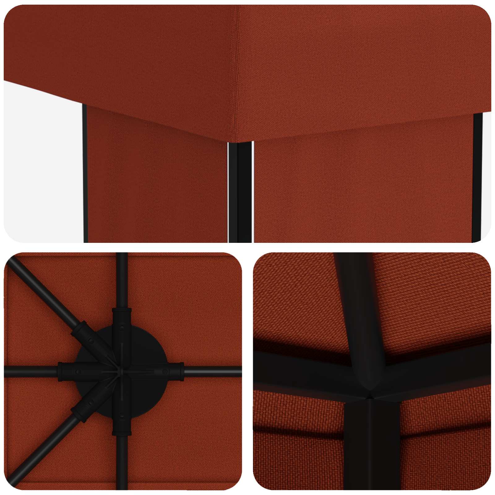 vidaXL Garden Gazebo 6 x 3 m Terracotta Polyester and Steel 190 gsm 5