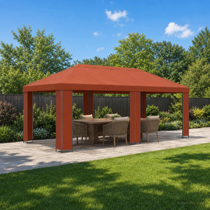 vidaXL Garden Gazebo 6 x 3 m Terracotta Polyester and Steel 190 gsm 1