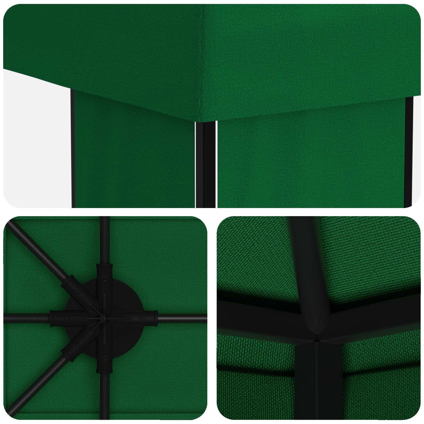 vidaXL Garden Gazebo 6 x 3 m Green Polyester and Steel 190 gsm 5