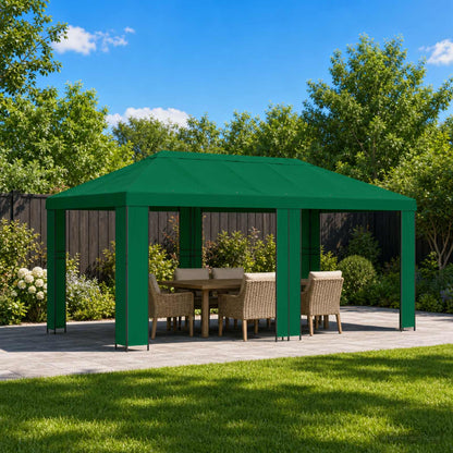 vidaXL Garden Gazebo 6 x 3 m Green Polyester and Steel 190 gsm 1
