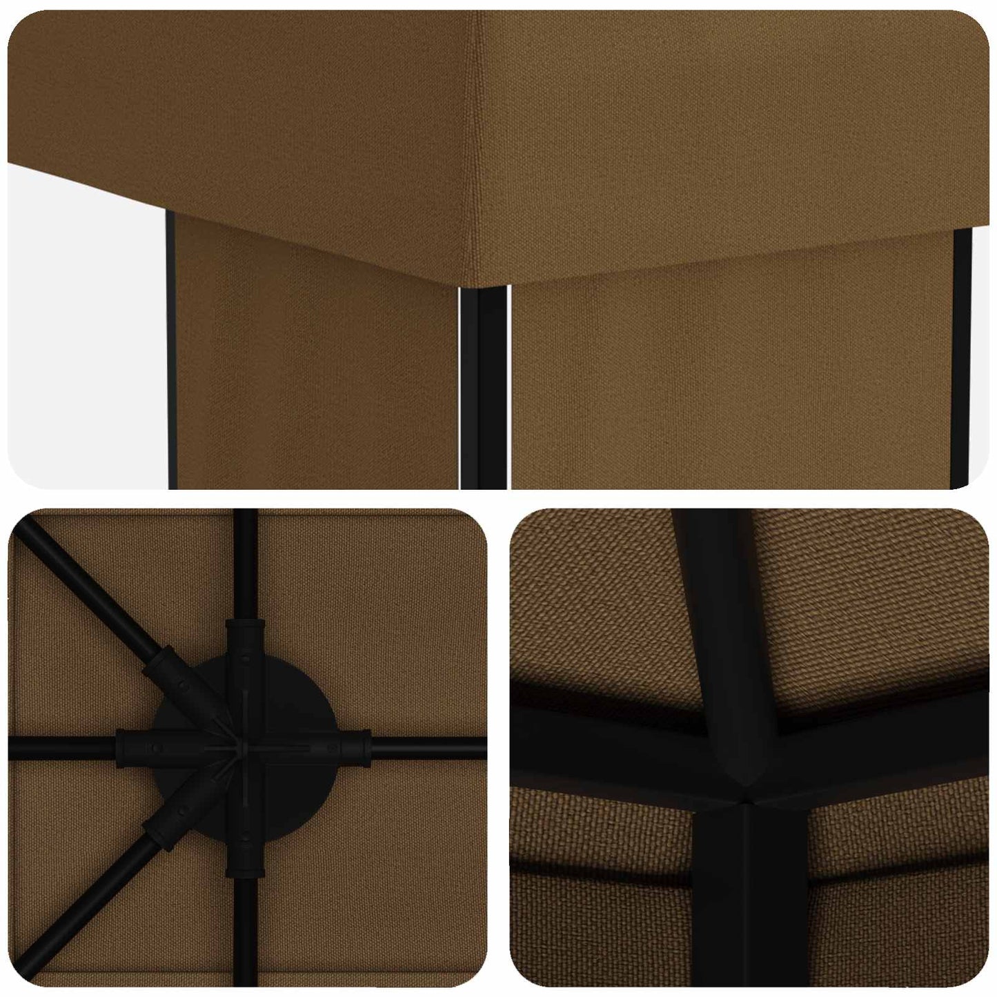 vidaXL Garden Gazebo 6 x 3 m Taupe Polyester and Steel 190 gsm 5