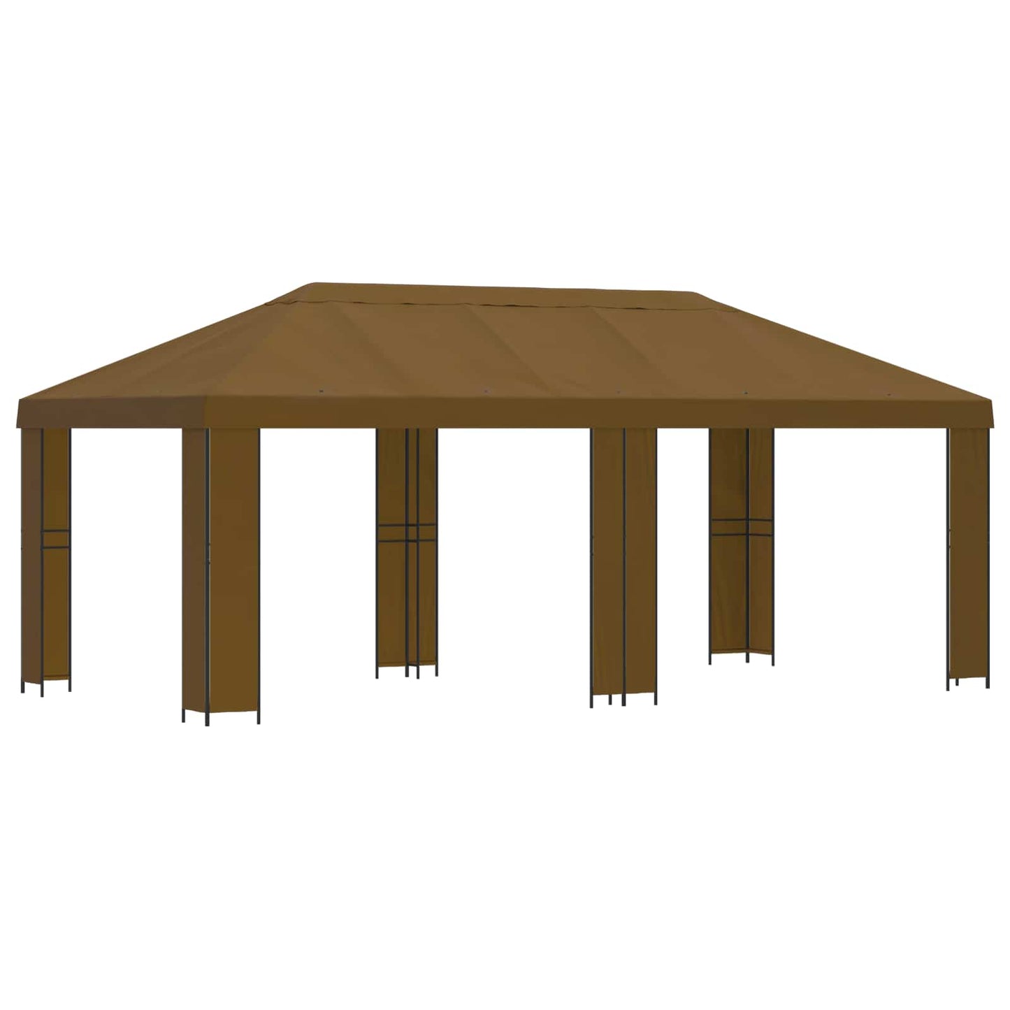 vidaXL Garden Gazebo 6 x 3 m Taupe Polyester and Steel 190 gsm 2
