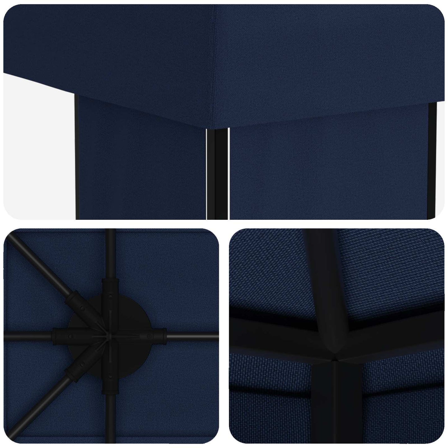 vidaXL Garden Gazebo 6 x 3 m Blue Polyester and Steel 190 gsm 5