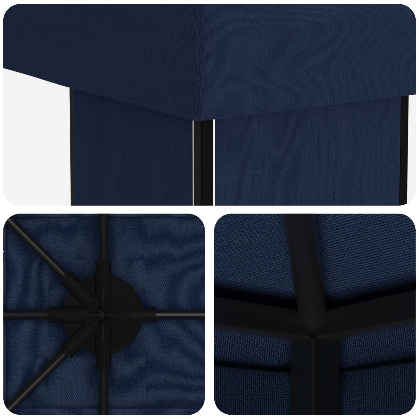 vidaXL Garden Gazebo 6 x 3 m Blue Polyester and Steel 190 gsm 5