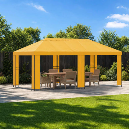 vidaXL Garden Gazebo 6 x 3 m Yellow Polyester and Steel 190 gsm 1