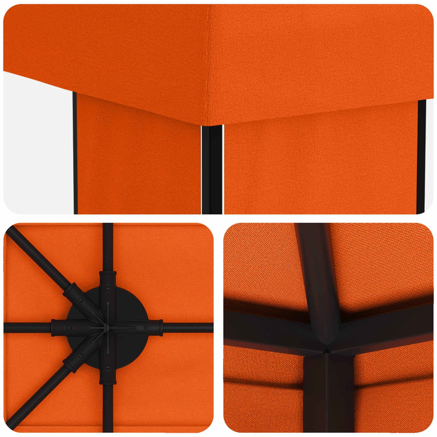 vidaXL Garden Gazebo 6 x 3 m Orange Polyester and Steel 190 gsm 5