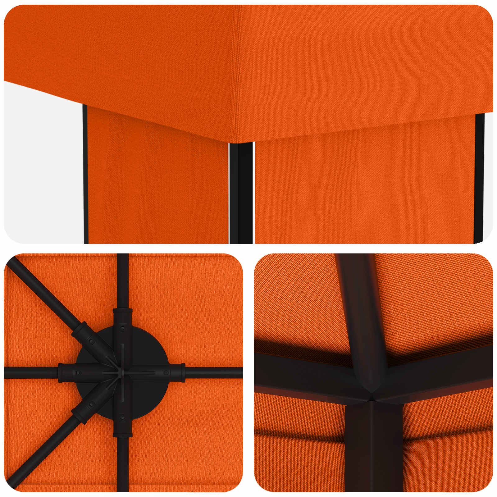vidaXL Garden Gazebo 6 x 3 m Orange Polyester and Steel 190 gsm 5