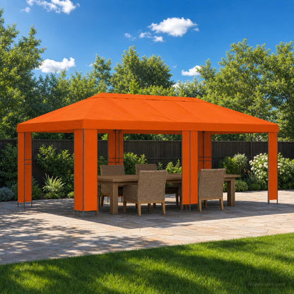 vidaXL Garden Gazebo 6 x 3 m Orange Polyester and Steel 190 gsm 1
