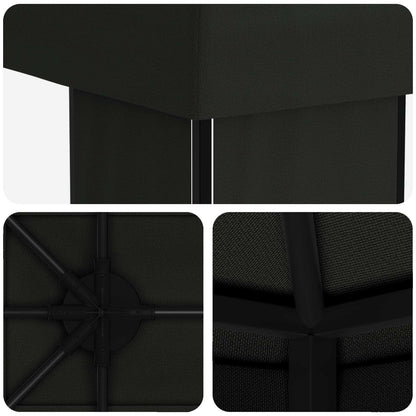 vidaXL Garden Gazebo 6 x 3 m Black Polyester and Steel 190 gsm 5