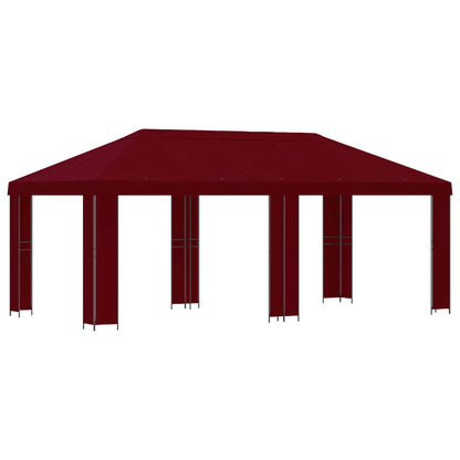 vidaXL Garden Gazebo 6 x 3 m Burgundy Polyester and Steel 190 gsm 2