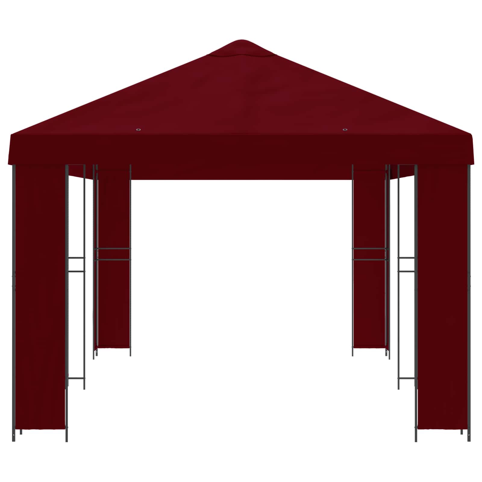 vidaXL Garden Gazebo 6 x 3 m Burgundy Polyester and Steel 190 gsm 4