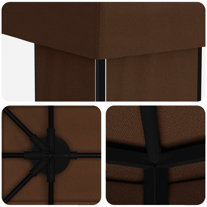 vidaXL Garden Gazebo 6 x 3 m Brown Polyester and Steel 190 gsm 5