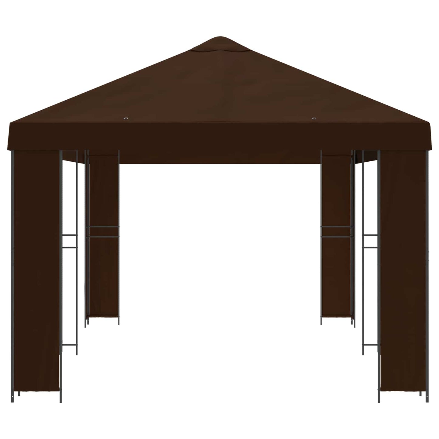 vidaXL Garden Gazebo 6 x 3 m Brown Polyester and Steel 190 gsm 4
