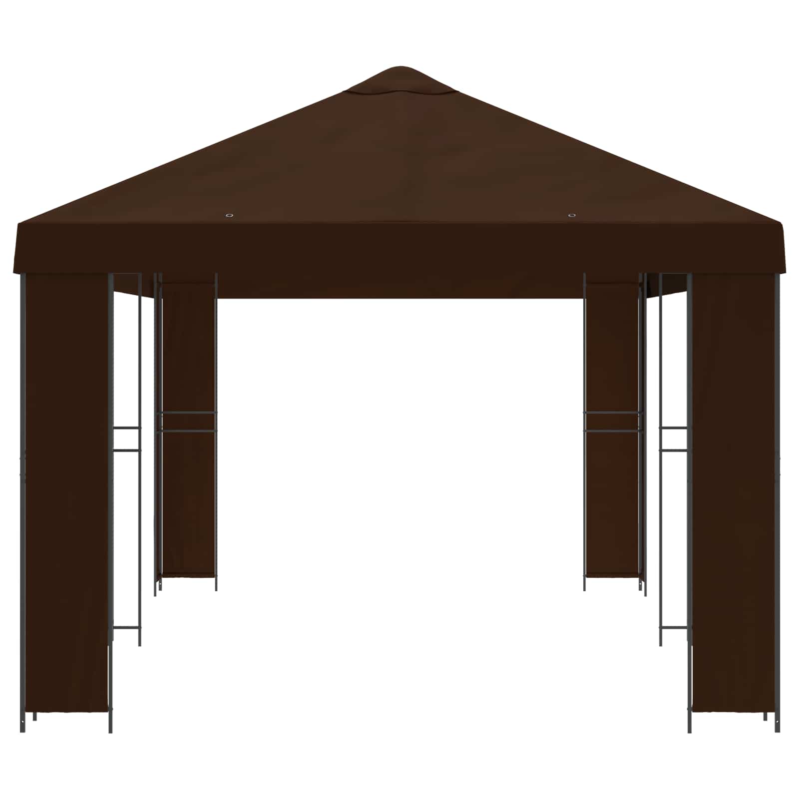 vidaXL Garden Gazebo 6 x 3 m Brown Polyester and Steel 190 gsm 4